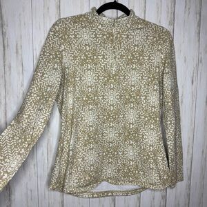 J. McLaughlin Tan Cream 3/4 zip Shirt